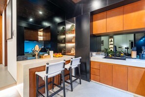 Basic Villa, Sea View | Private kitchen | Fridge, microwave, stovetop, electric kettle
