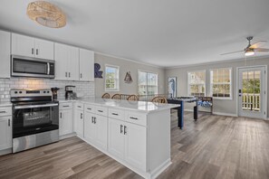 Fridge, microwave, stovetop, dishwasher - 2-Min Walk to Beach – Oak Island Coastal Retreat Dog friendly sleeps 8 (oak island)