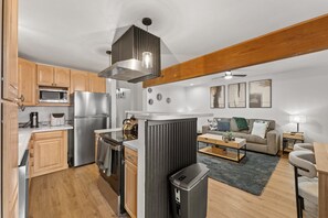 Fridge, microwave, oven, stovetop - Modern Tahoe Retreat | Remodeled Near Skiing | HNC0658 (Stateline)