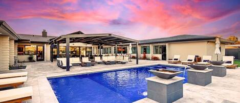 Outdoor pool, a heated pool