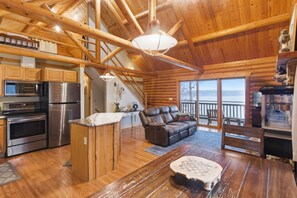 Smart TV - Lakefront Log Cabin with Private Dock, Two Decks & Cozy Comfort at 35mm in Sunrise Beach (Sunrise Beach)