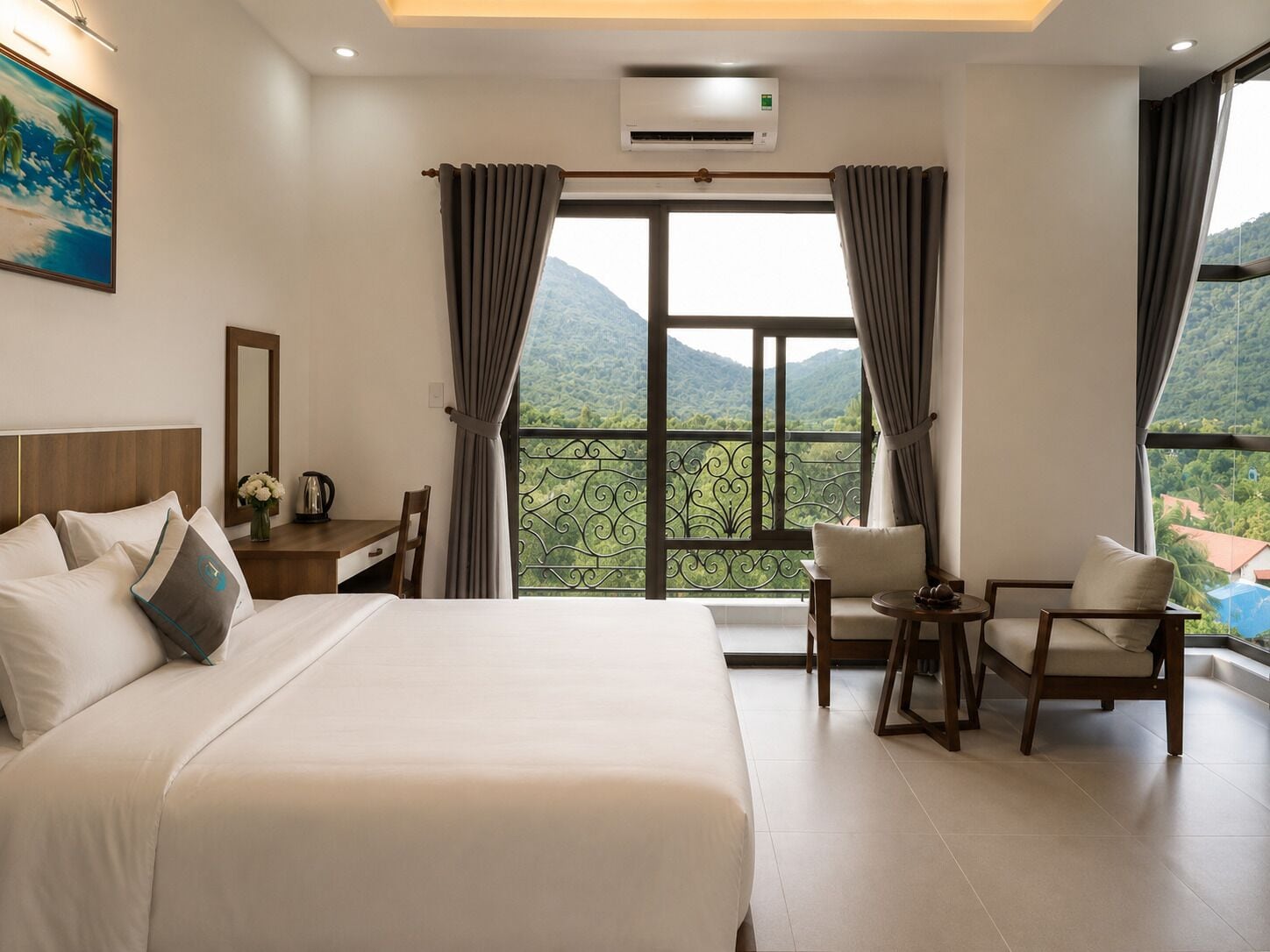 Doppia Deluxe, balcone, vista montagna | Wi-Fi gratuito, lenzuola