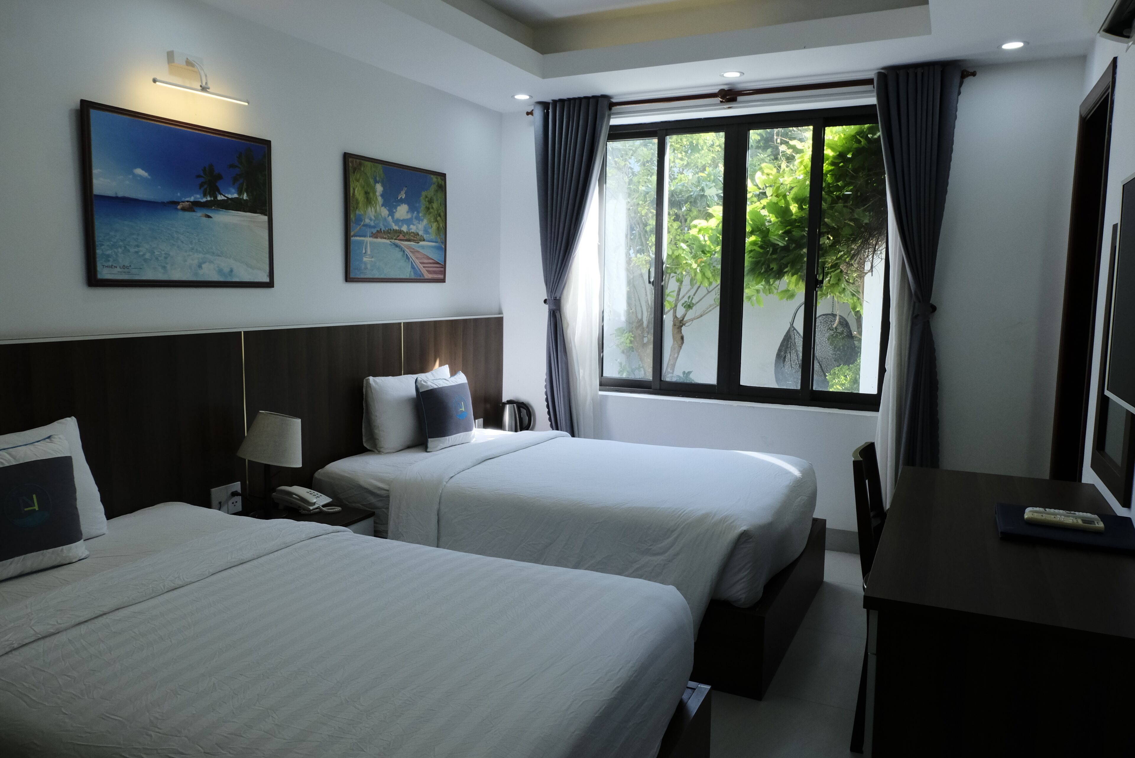 Chambre avec lits jumeaux, vue jardin