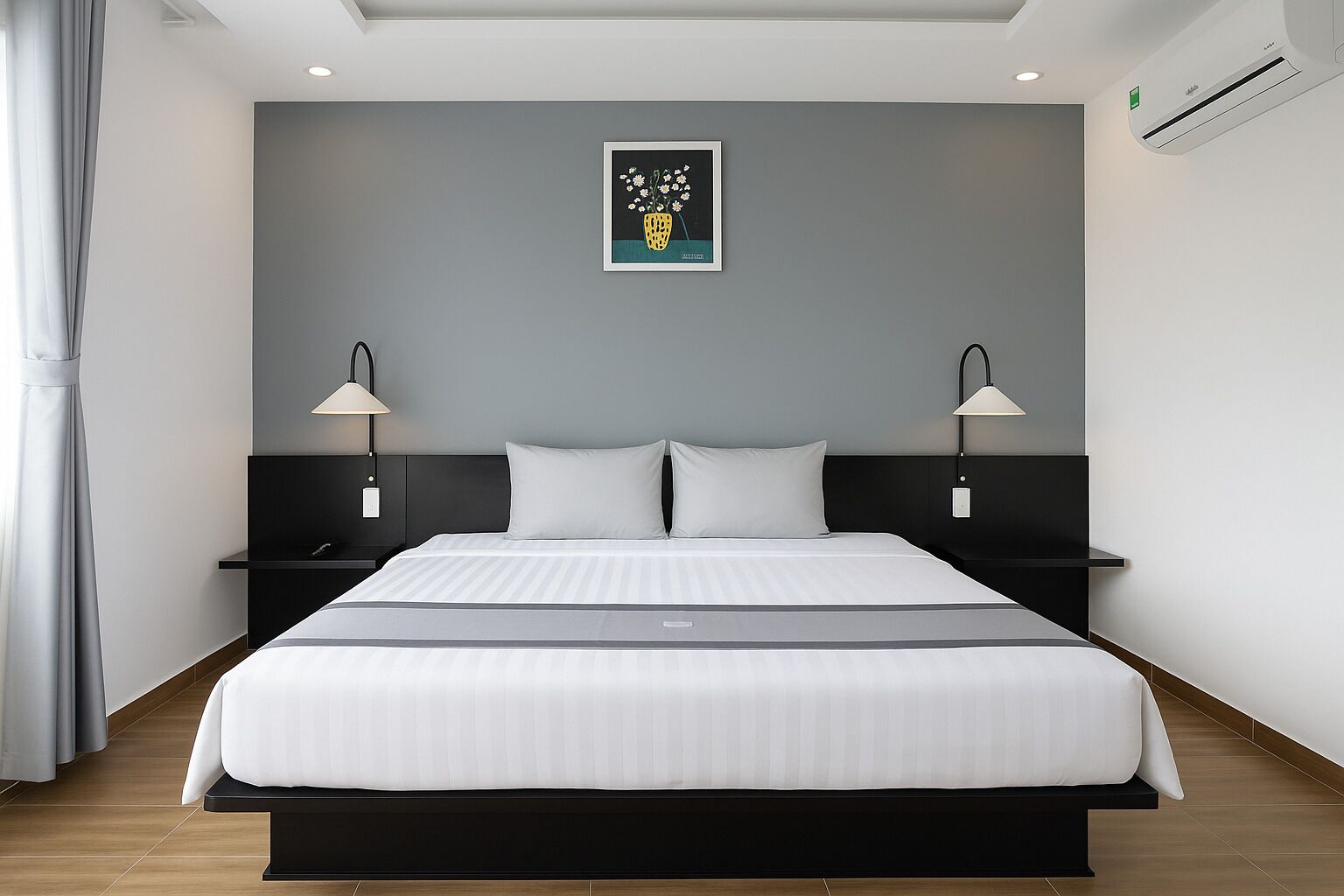 In-room safe, desk, laptop workspace, blackout drapes