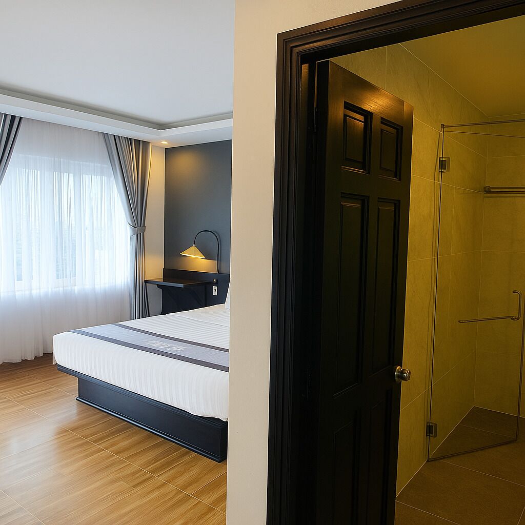Superior Double Room, Pool View | Bilik Mandi | Pancuran mandi, pengering rambut, selipar, sabun 
