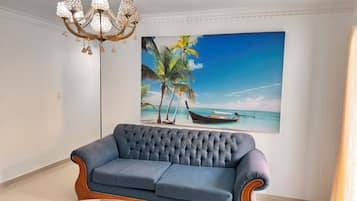 Apartment, 4 Bedrooms, Smoking, Balcony | Living room