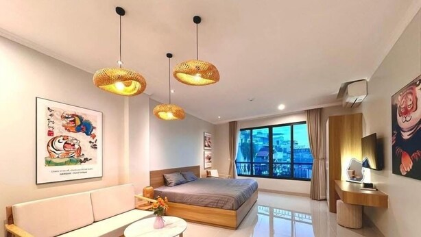 Chambre Deluxe double ou avec lits jumeaux, 1 chambre, balcon, vue sur la ville