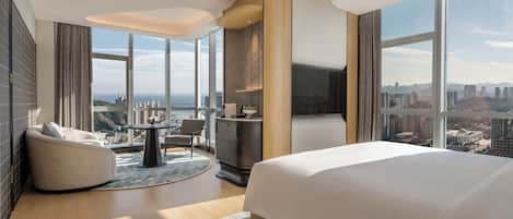Premier Suite, Sea View | Living area | 43-inch TV with cable channels