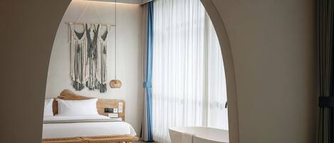 Luxury Double Room, Courtyard View | Living area | TV