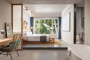 Signature-Doppelzimmer, Blick auf den Innenhof | Schreibtisch, laptopgeeigneter Arbeitsplatz, Verdunkelungsvorhänge