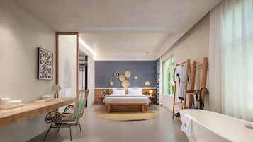 Superior Double Room, Courtyard View | Living area | TV