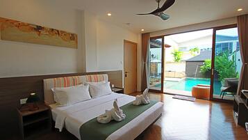 Deluxe Villa, Patio, Pool View | In-room safe, free WiFi