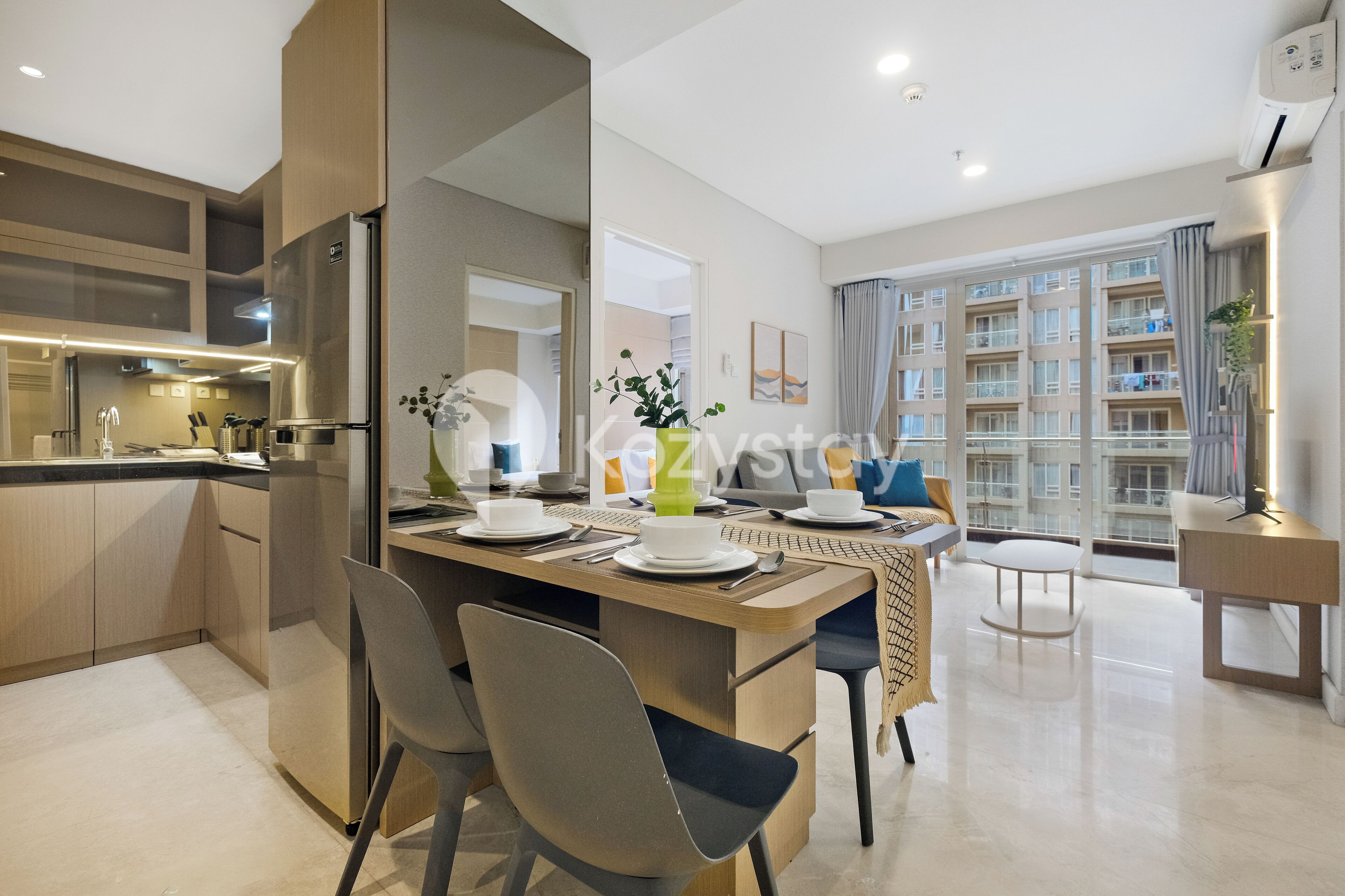 อพาร์ทเมนท์, 2 ห้องนอน, วิวสวนหย่อม | ห้องรับประทานอาหาร