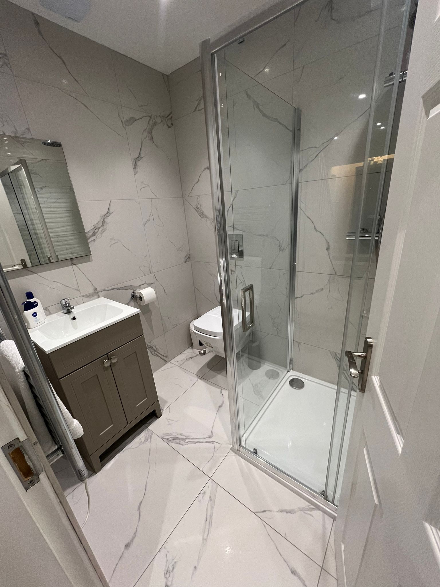 Shower, hair dryer