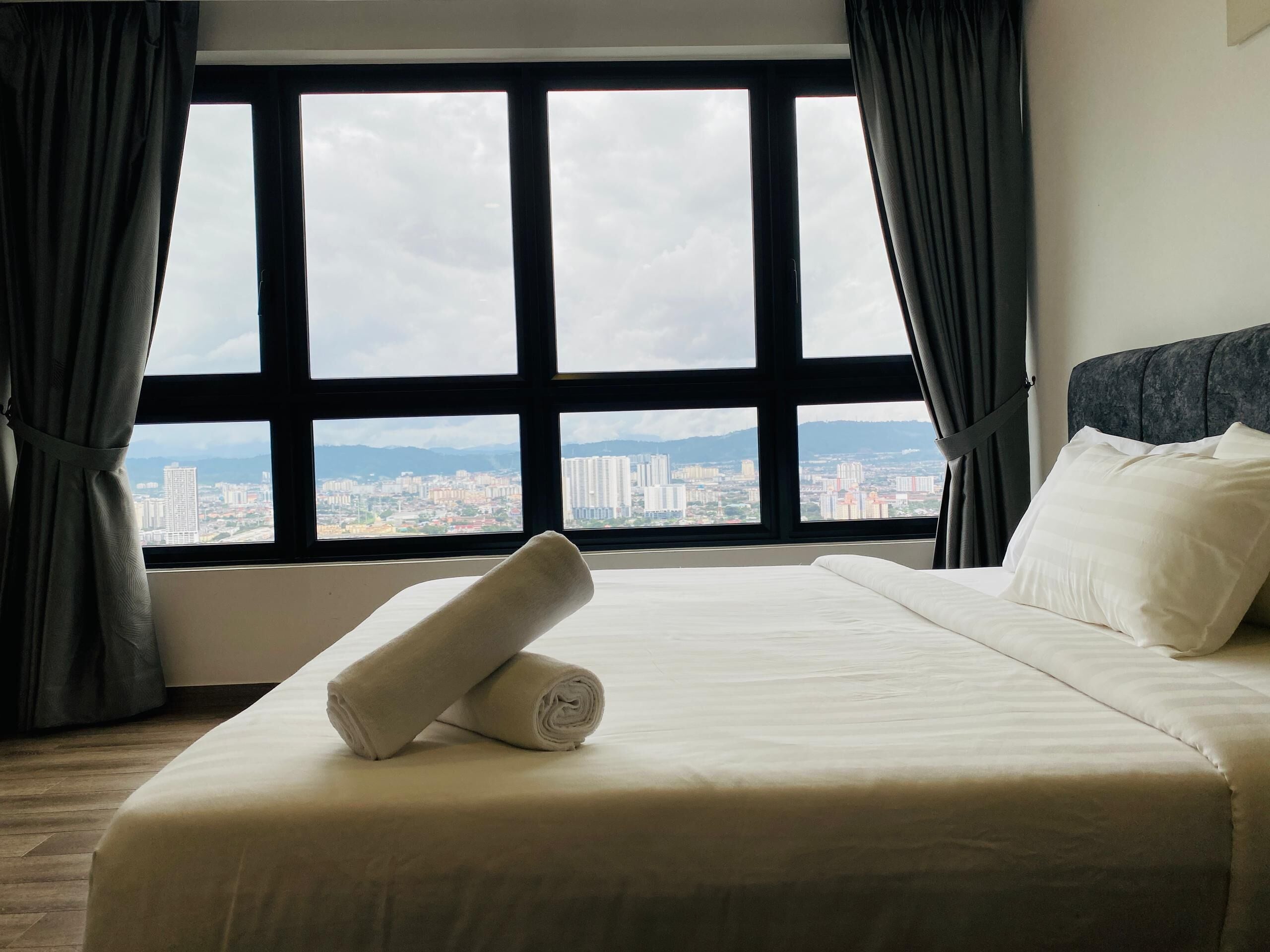 Hypo-allergenic bedding, blackout curtains, soundproofing