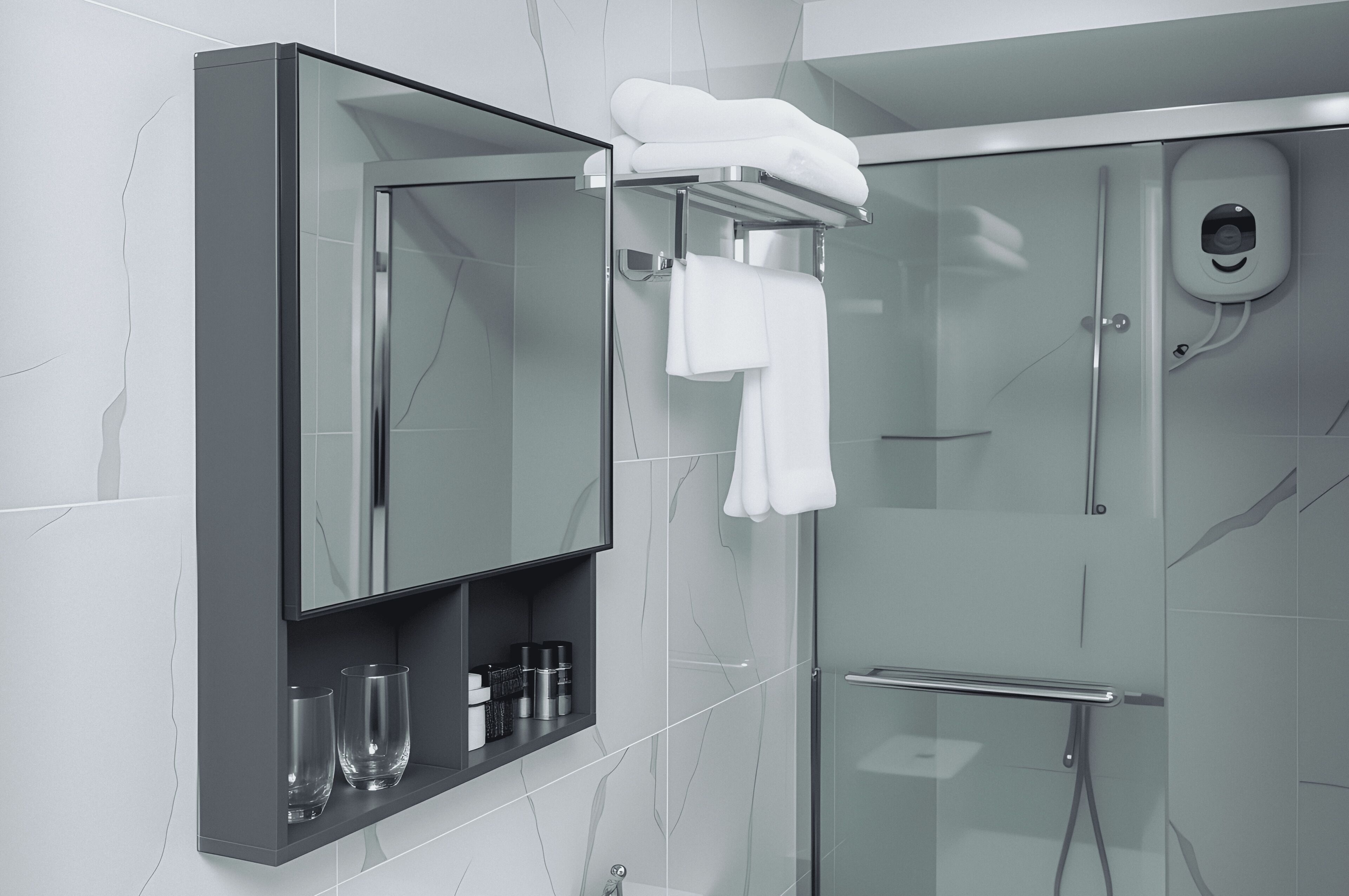 Superior Double Room | Bathroom | Shower, hydromassage showerhead, free toiletries, hair dryer