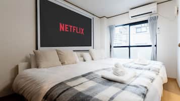 Desk, free WiFi, bed sheets