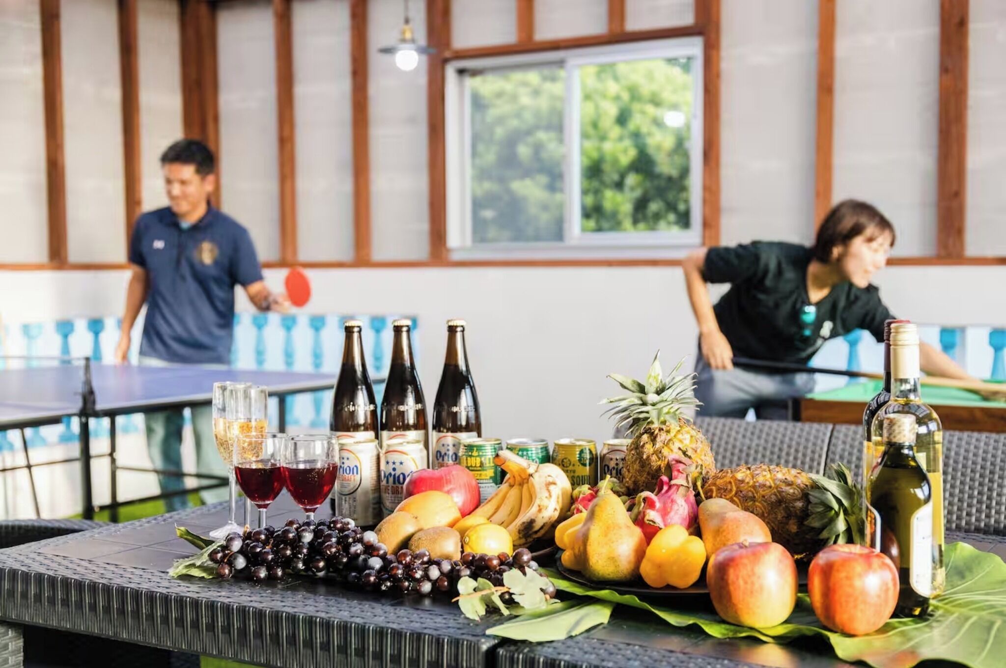 屋外ダイニングエリア