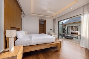 Design villa, 3 hálószobával, privát medence, kilátással a medencére | Széf a szobában, vasaló/vasalódeszka, ingyenes wifi és ágynemű