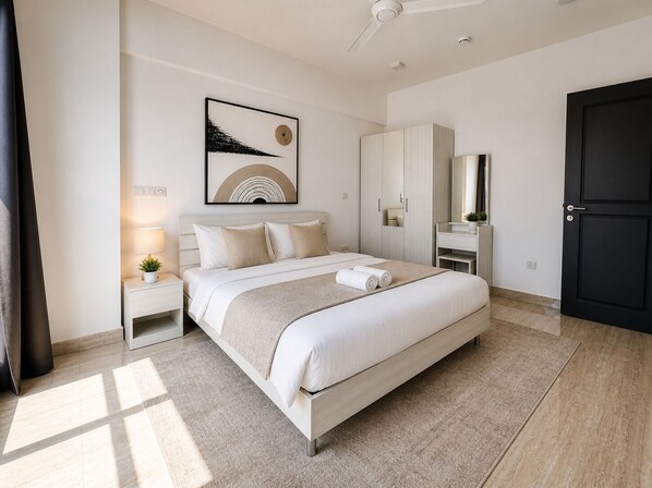2 bedrooms, iron/ironing board, WiFi, bed sheets