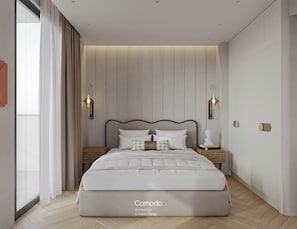 Studio Executive - balkong - utsikt mot staden | Värdeförvaringsskåp på rummet, mörkläggningsgardiner och gratis wi-fi