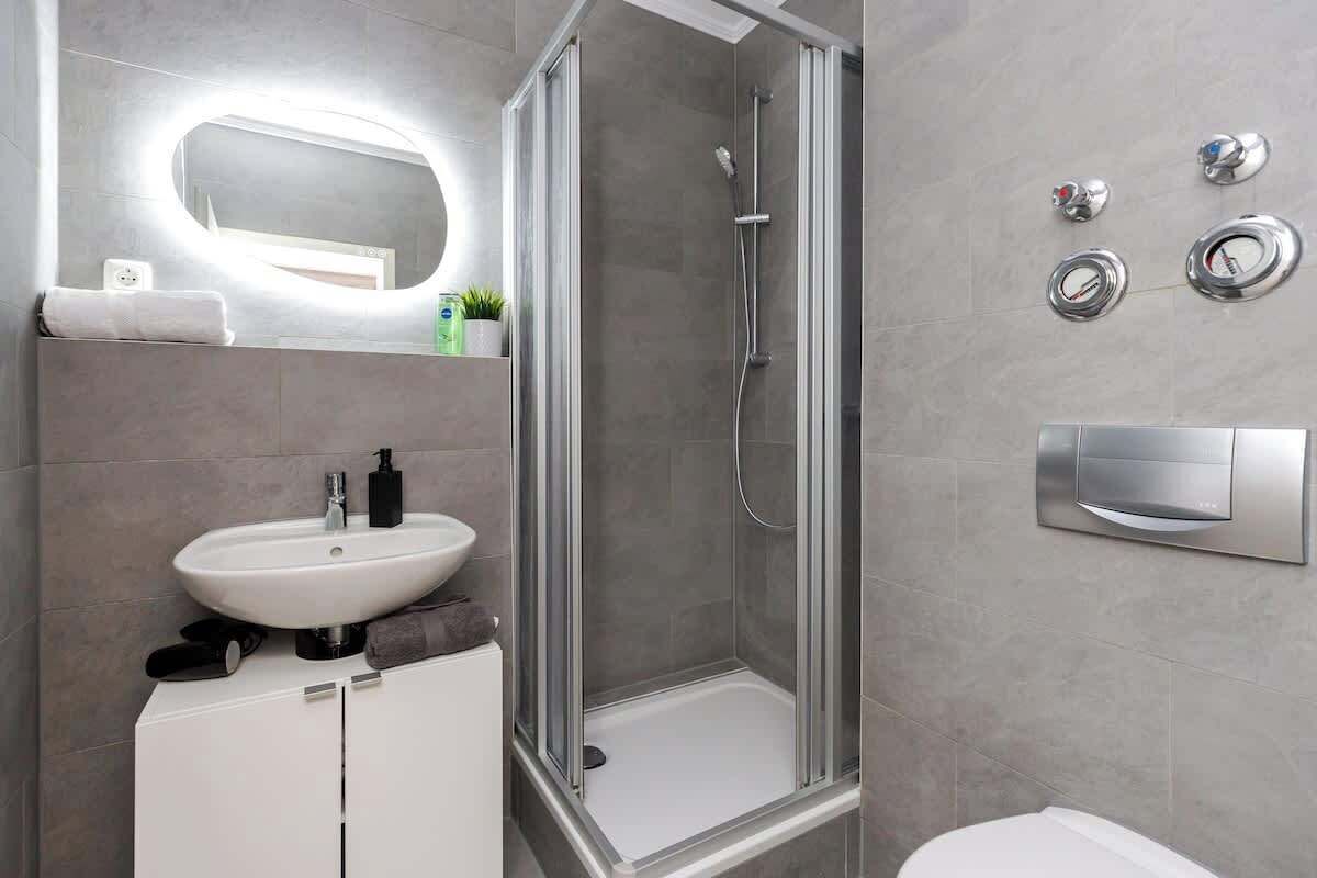 Shower, hair dryer