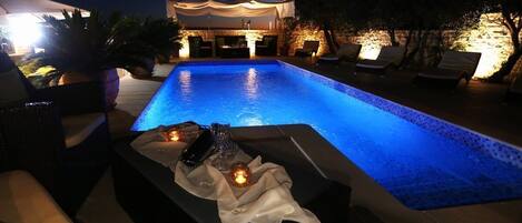 屋外プール、温水プール