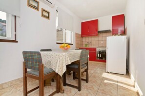 Apartment (A2) | Private kitchen | Fridge, stovetop, espresso maker, cookware/dishes/utensils - Apartments Ive (Tisno)
