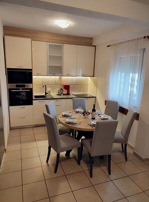 Apartment (A3) | Private kitchen | Fridge, microwave, stovetop, espresso maker - Apartment Slaven (Marina)