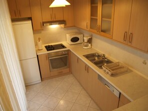 Apartment (A1) | Eigene Küche | Kühlschrank, Mikrowelle, Herdplatte, Espressomaschine