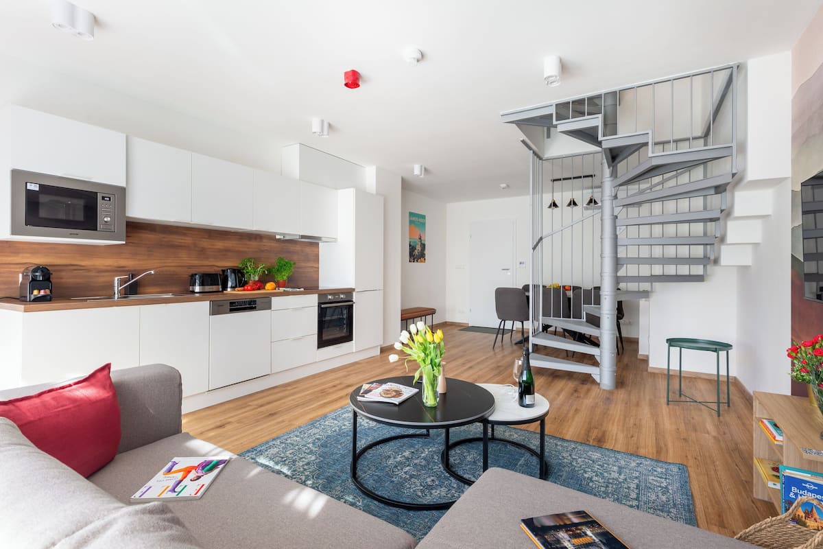 Superior Apartment, 2 Bedrooms, Balcony, Garden View | Living area | 100-cm Smart TV with digital channels, heated floors, streaming services