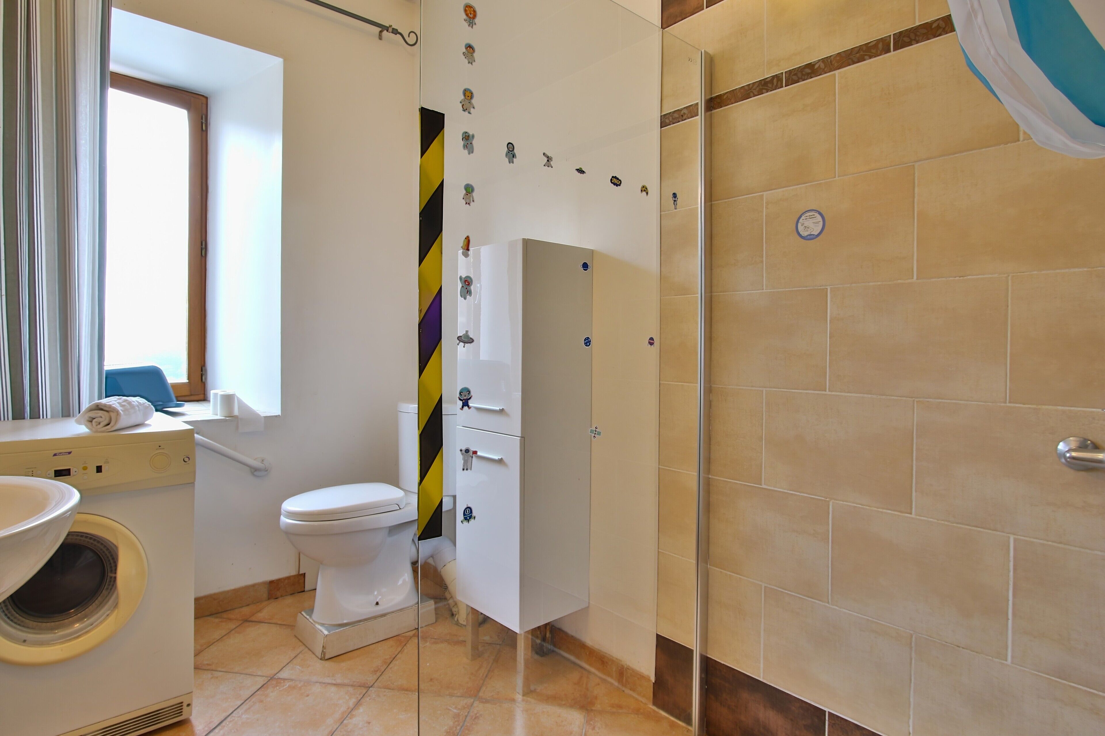 Shower, hair dryer