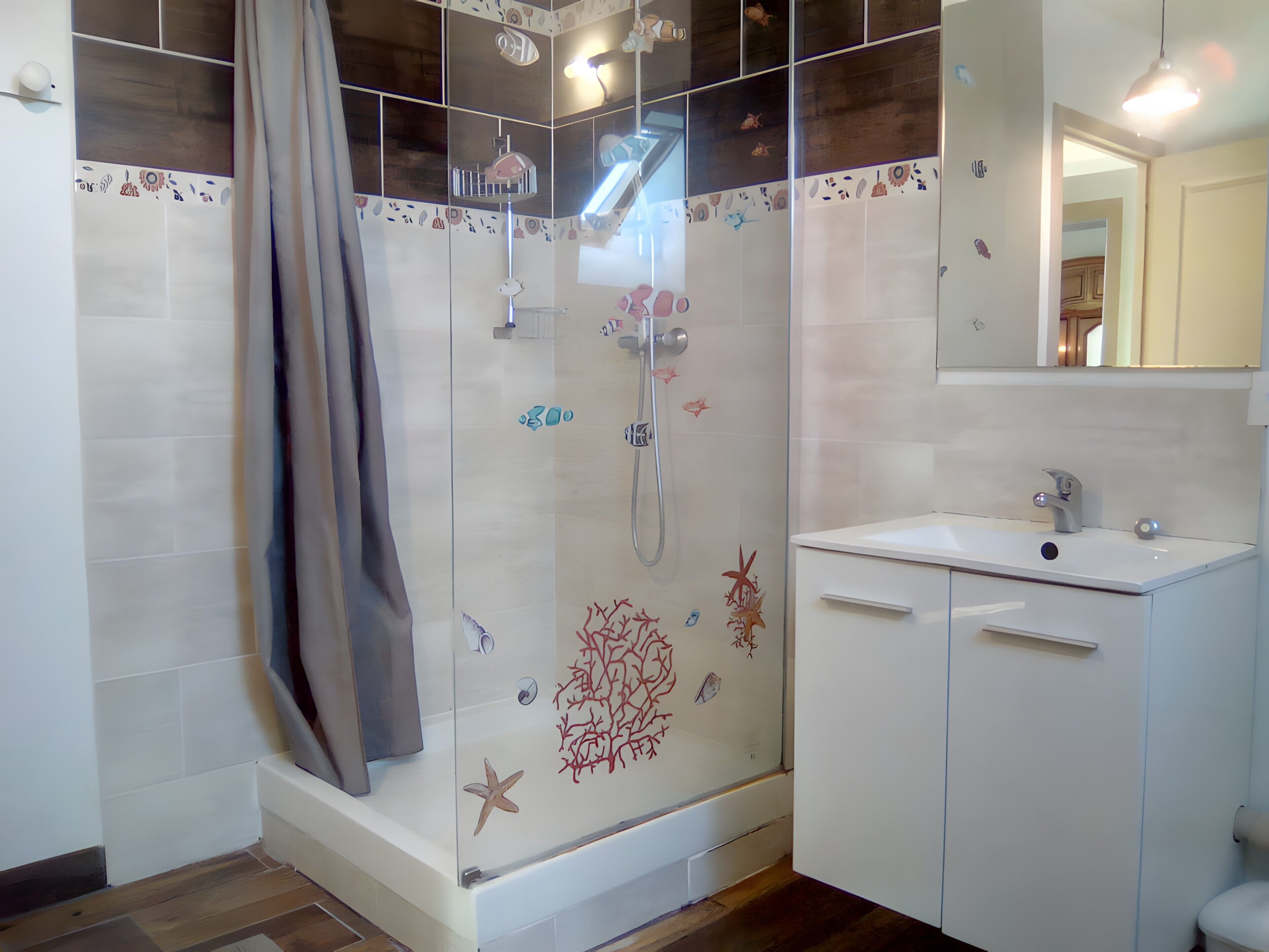 Shower, hair dryer