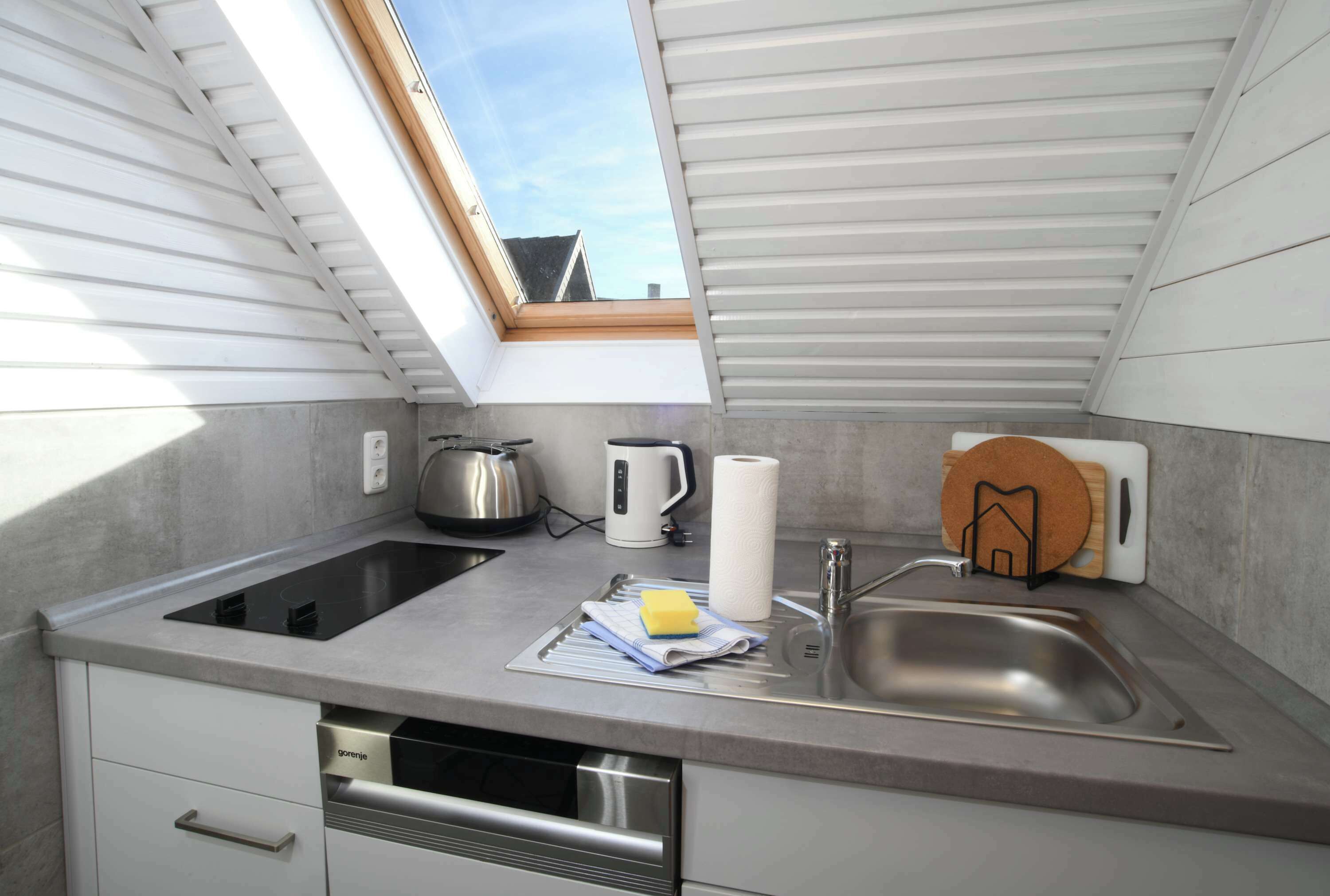 Kjøleskap, mikrobølgeovn, kokeplater og oppvaskmaskin