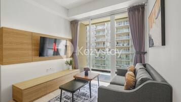 Departamento, 1 habitación, vista al patio | Sala de estar | Smart TV, Netflix y servicios de streaming