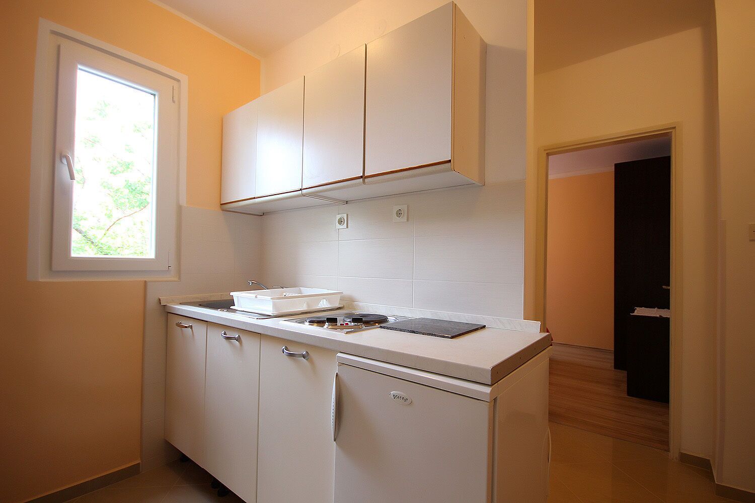 Apartment (A4) | Private kitchen | Fridge, microwave, stovetop, electric kettle