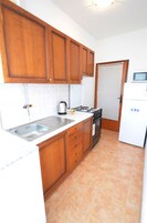 Apartment (A2) | Private kitchen | Fridge, oven, stovetop, espresso maker