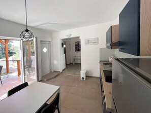 Apartment (A2) | Private kitchen | Fridge, microwave, oven, stovetop - Apartment Matija (Tisno)
