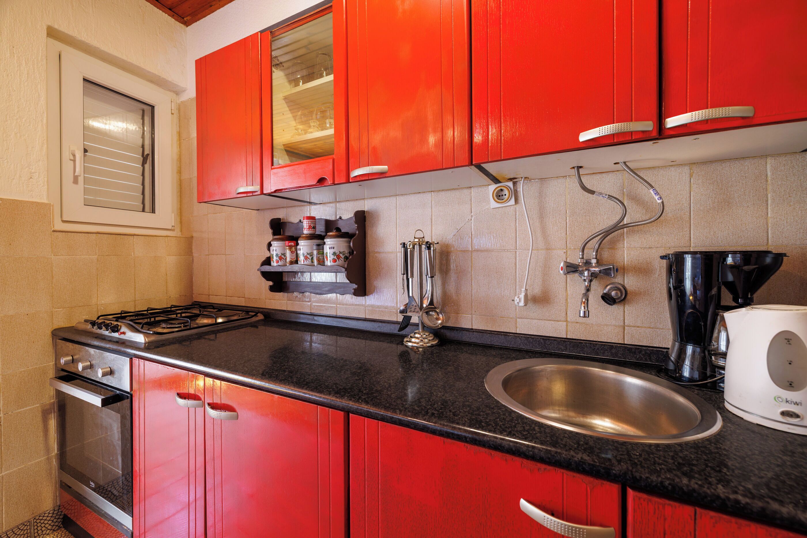 Apartment (A1) | Eigene Küche | Kühlschrank, Ofen, Herdplatte, Espressomaschine