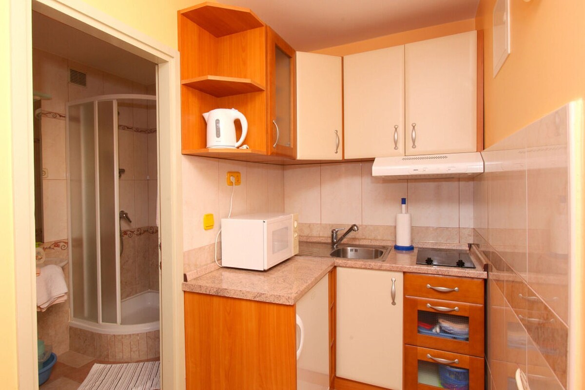 Studio (A2) | Dapur peribadi | Pembancuh kopi espreso, peti sejuk, ketuhar gelombang mikro, dapur 