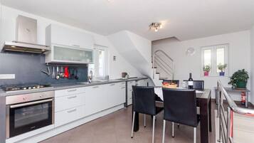 Apartment (A2) | Private kitchen | Fridge, oven, stovetop, dishwasher