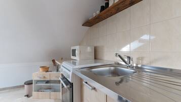 Studio (A1) | Private kitchen | Fridge, microwave, oven, stovetop