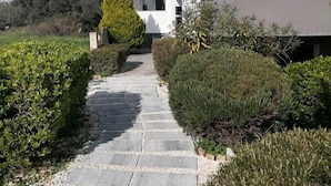 A modern building with a paved pathway leading to the entrance. - Apartments Dora 2 (Bibinje)
