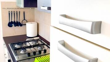 Apartment (A1) | Eigene Küche | Kühlschrank, Ofen, Herdplatte, Wasserkocher