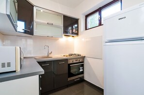 Apartment (A3) | Private kitchen | Fridge, microwave, oven, stovetop - Apartments Brane (Zadar)