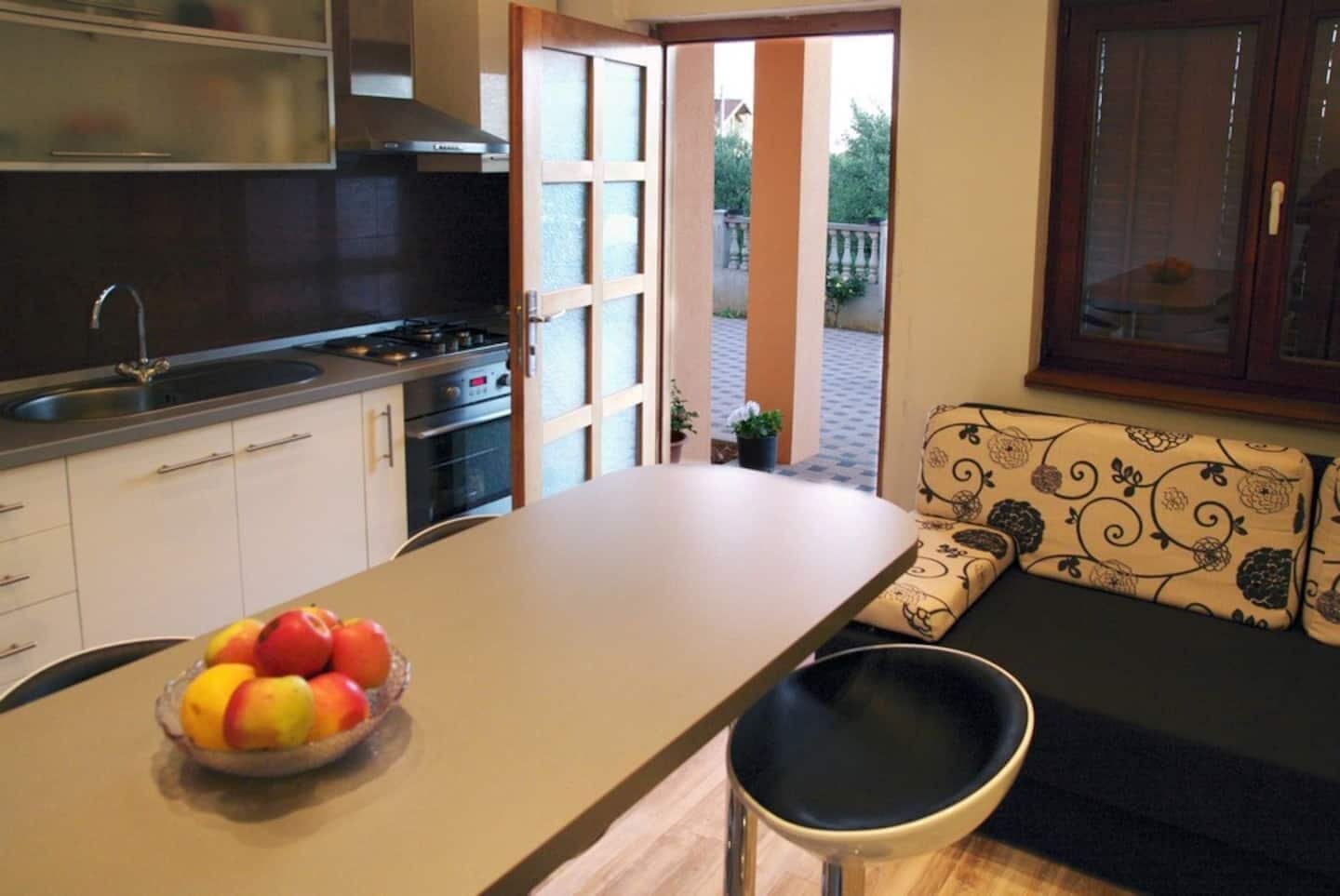 Apartment (A2) | Private kitchen | Fridge, microwave, oven, stovetop