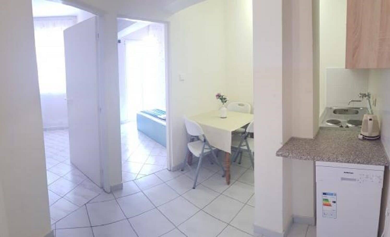 Appartamento (A5) | Cucina privata | Frigorifero, bollitore elettrico, pentole/stoviglie/utensili