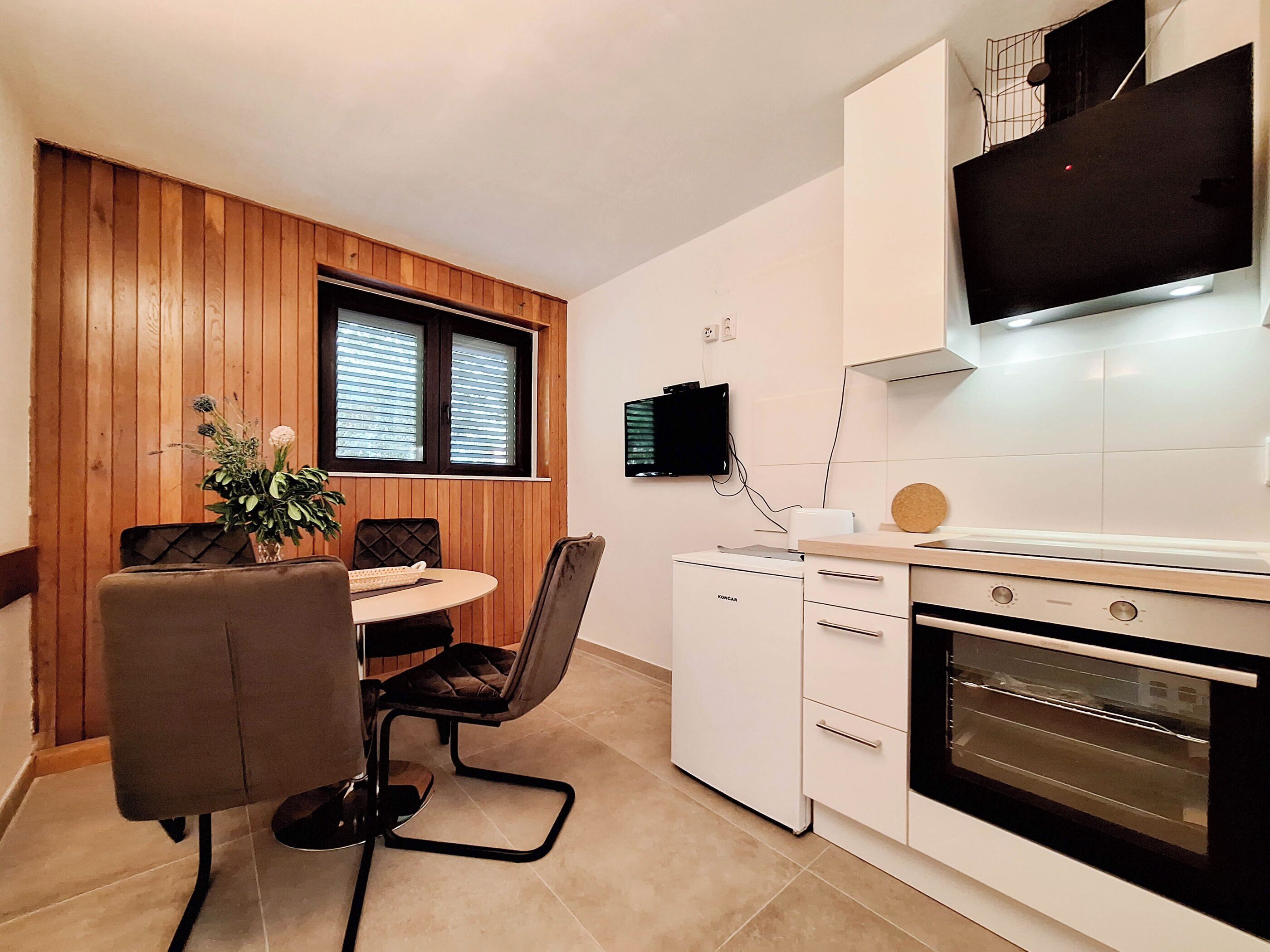 Apartamento (A1) | Cozinha privada | Geladeira, fogão, cooktop, lava-louças