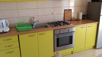 Studio (A1) | Private kitchen | Fridge, oven, stovetop, electric kettle