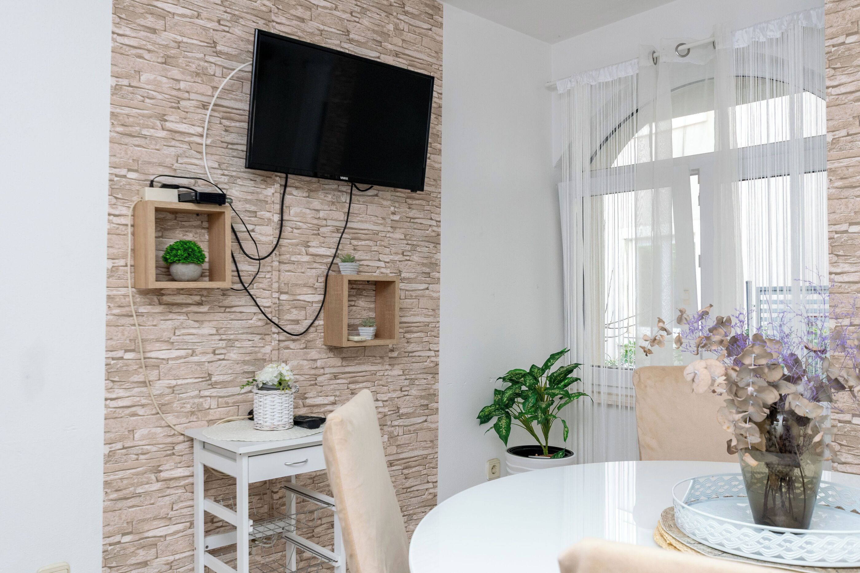 Apartment (A1) | Eigene Küche | Espressomaschine, Kühlschrank, Mikrowelle, Herdplatte